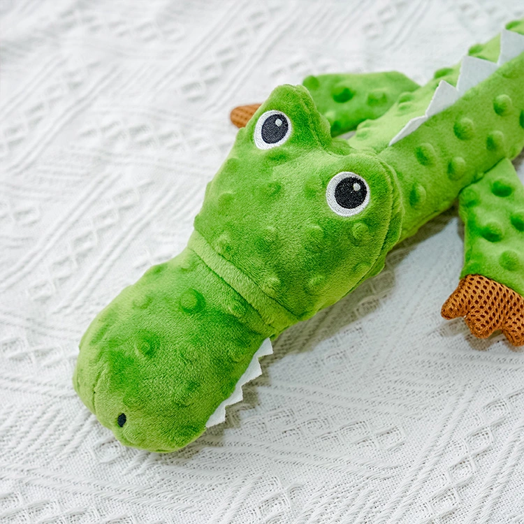 Rena Pet New Design Crocodile Elephant Lion Cute Animal Soft Comfortable Squeaky Pet Plush Toy