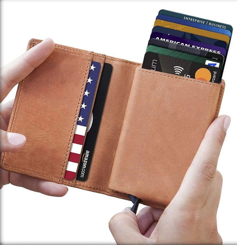 Genuine Leather Wallet Pop out Cardholders