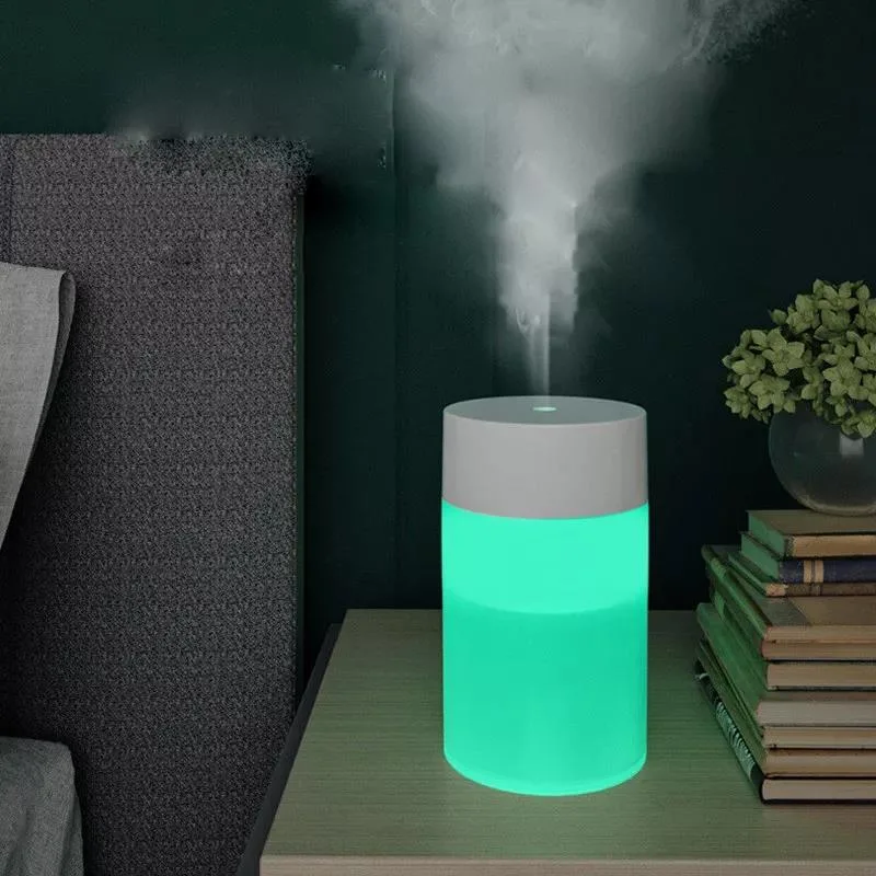 Mini-automóvel de secretária LED com rotação da chávena colorida de 260 ml Humidificador de ar Baby H2O Cool Mist USB Home Room Ultrasonic Humidificador