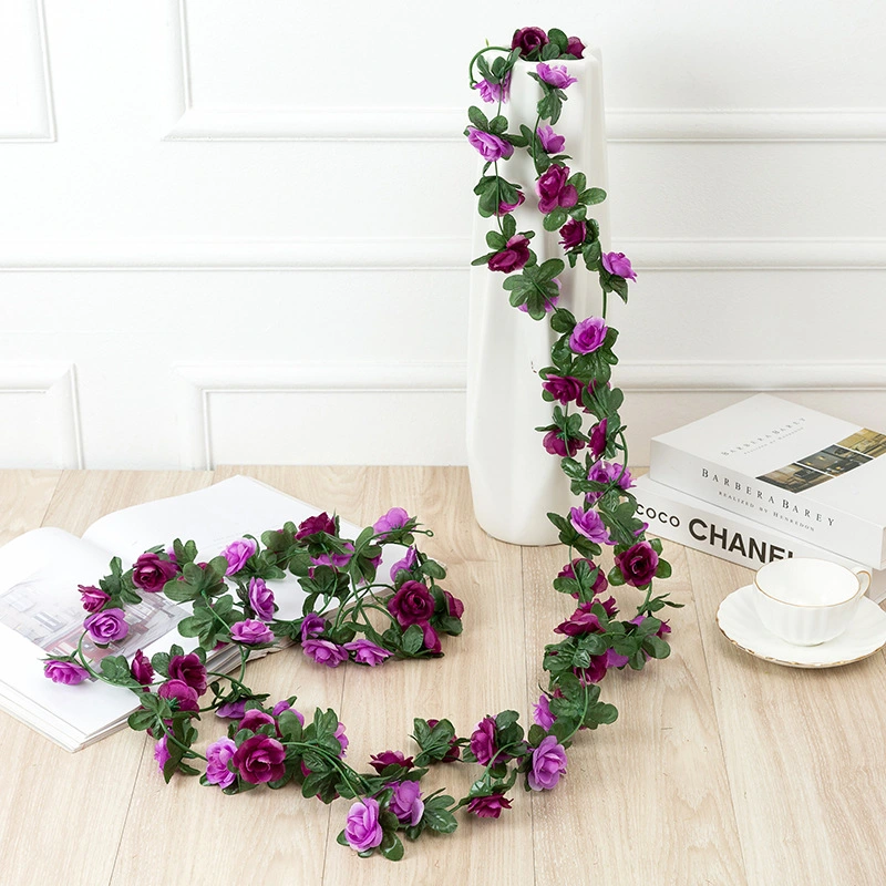 7.6 FT (Total) Artificial Flowers Garland Flower Rose Vine Hanging Plant Lifelike Silk Decorative for Wedding Arch Garden Wall Home Party Hotel Office