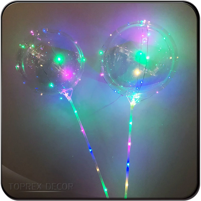 Transparent Bobo Balloon Shining LED Copper String Light Party Decoration