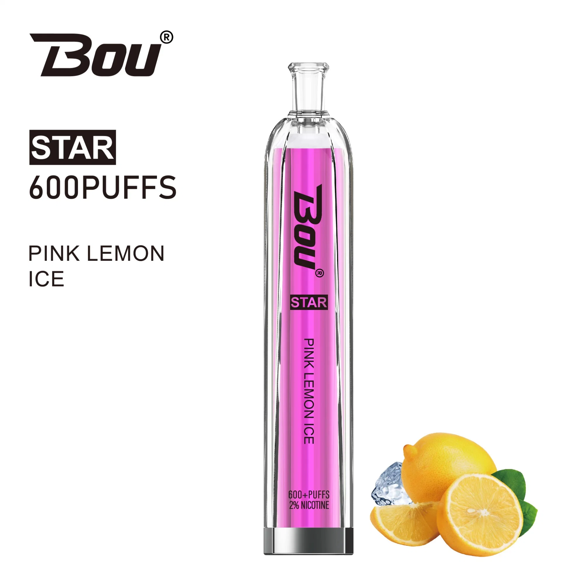 Bou Star 600puffs Einweg Vape E Zigarette Starter Kit 500mAh