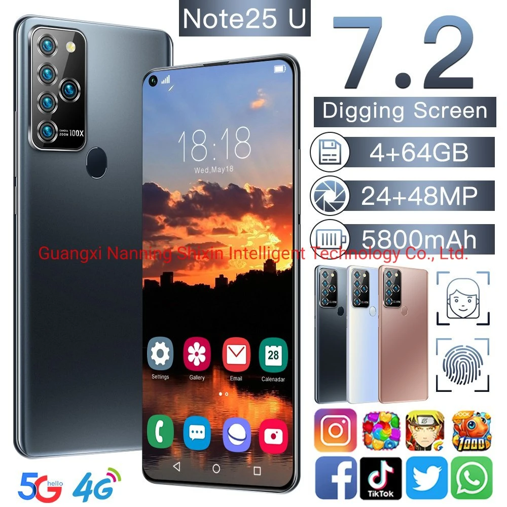 Hinweis 25U 4G64GB+ Smartphone AMOLED Bildschirm Androidd 10,0 Telefon mit Gesichtsentsperrung, Handys