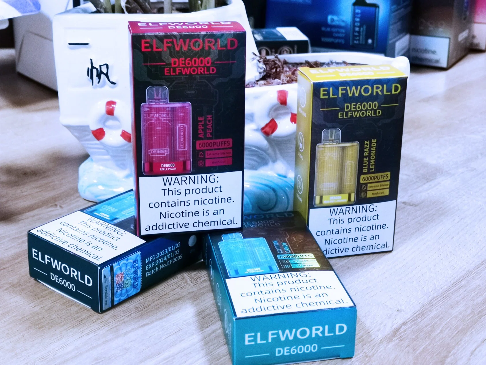 E Cigarette Disposable/Chargeable Vape Zovoo Disposable/Chargeable Vape Elux Legend 3500 Disposable/Chargeable Vape Te6000 Te5000 Puff Vape Elfworld De 6000 Puff 15 Flavor 5%2%0%Nicotin
