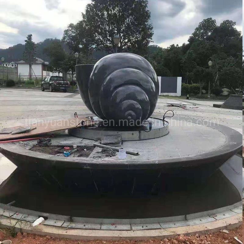 Hand Carved Garden Water Feature Stone Black Marble Fountain