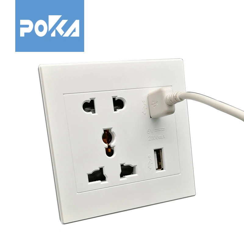 Doucement à coins arrondis bords incurvés Combiné interrupteur double socket lampe