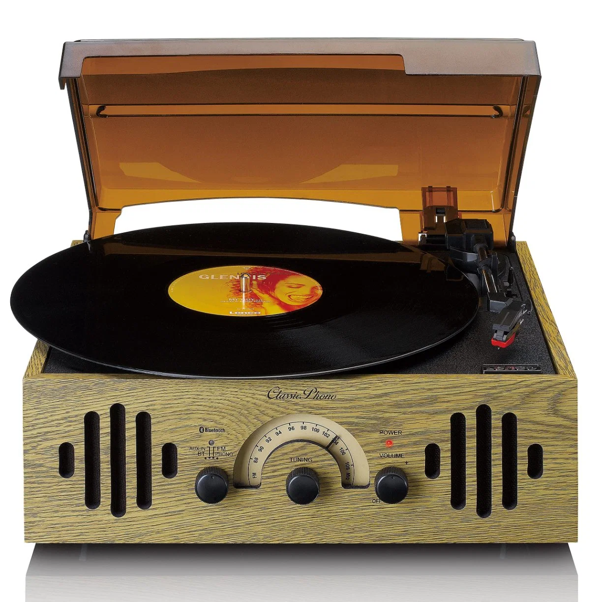 Retro Turntable Player MDF Wooden Case Wrapped with PVC