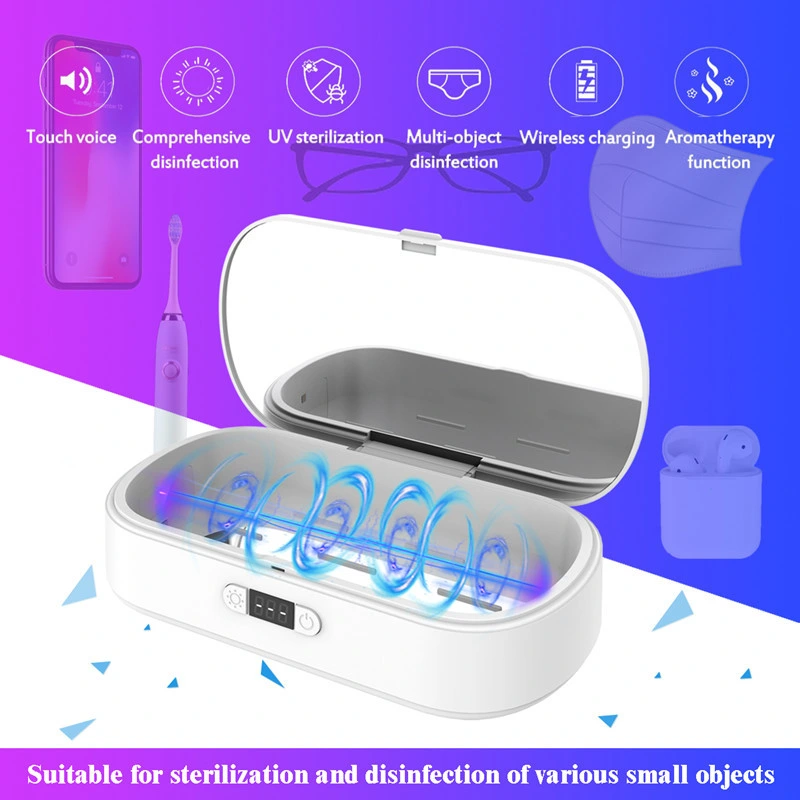 Manufacturer Direct Ultraviolet Disinfection Box Mobile Phone UV Sterilizer Wireless Charging Glasses Jewelry UVC Mobile Phone Sterilizer