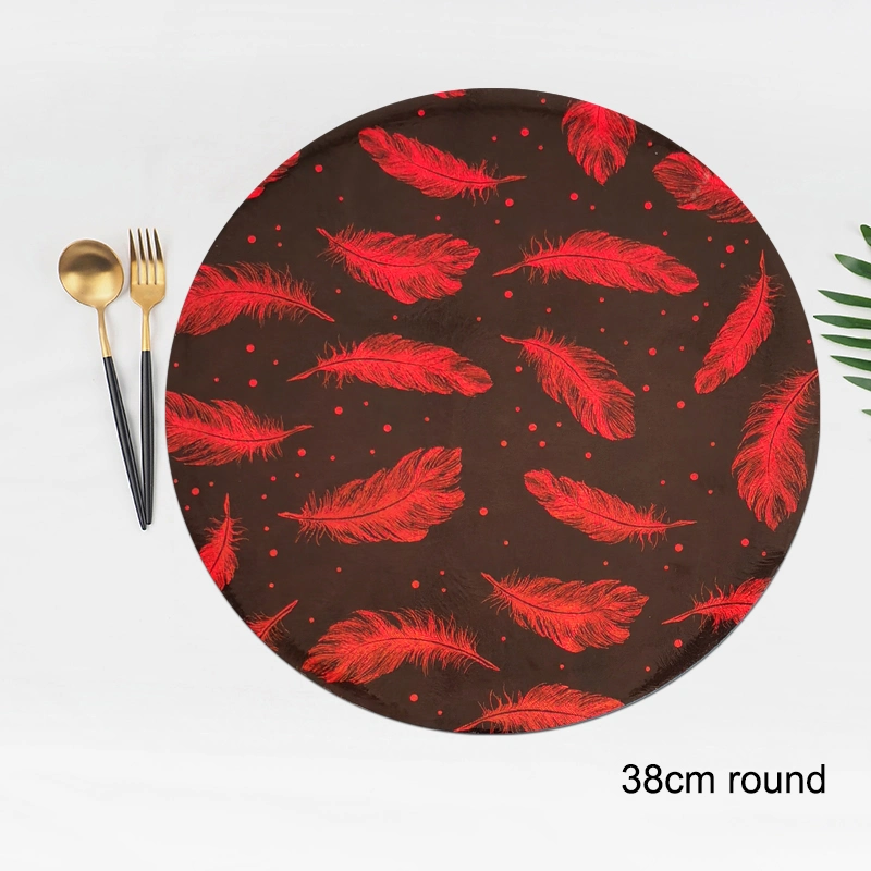 Round Black Gold Beautiful Home PVC Placemat