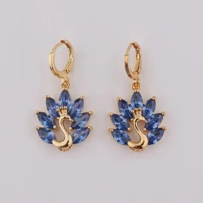 Wholesale Luxury Drop Earring Crystal 18K Gold Plated Jewelry Earrings