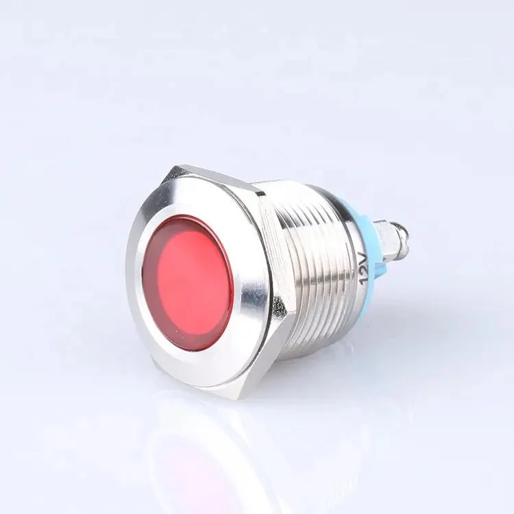 Stainless Steel Red Illuminated on/off Metal Push Button Switch