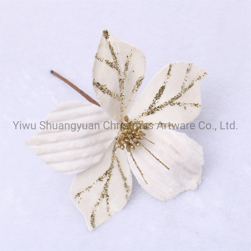 Christmas Flower for Holiday Wedding Party Decoration Supplies Hook Ornament Craft Gifts