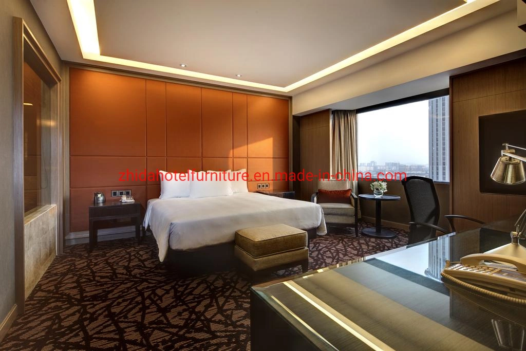 5 Star Rated Commercial Hotel Guest Room Apartment Furniture Bedroom Wood Veneer King Size Bed