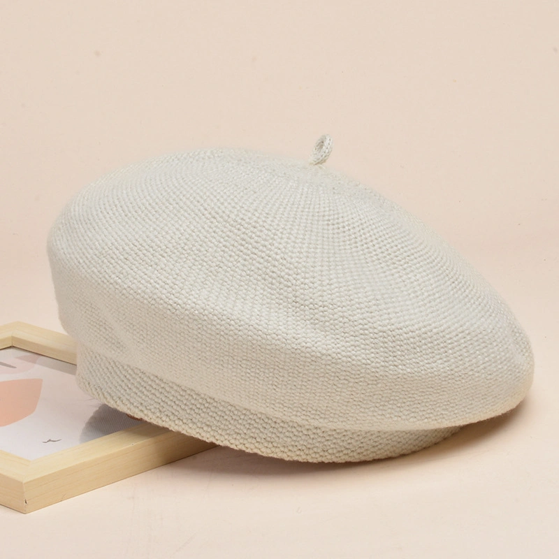 Autumn and Winter Knitted Solid Color Beret Hat Fashion Warm Artist Hat