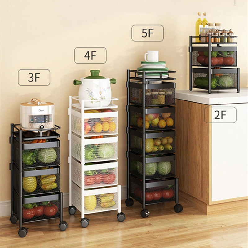 Carrito de cocina de 5 niveles multifuncional con estantes para verduras y frutas, estante de verduras, almacenamiento de cocina