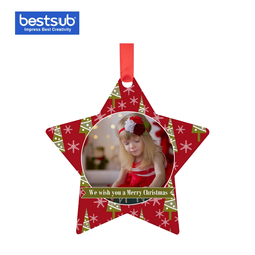 Bestsub Sublimation Products Personalized Home Decoration Gift acrylic Christmas Tree Ornament Akxh07