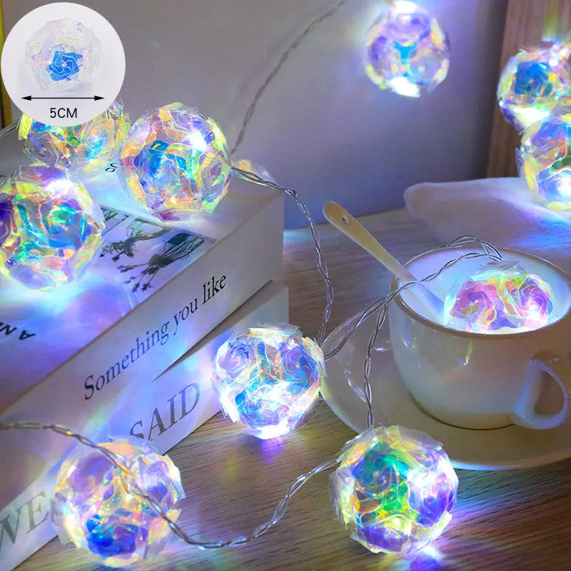 Cute Laser Dream Ball LED Rose Wedding Bedroom Decorative String Light