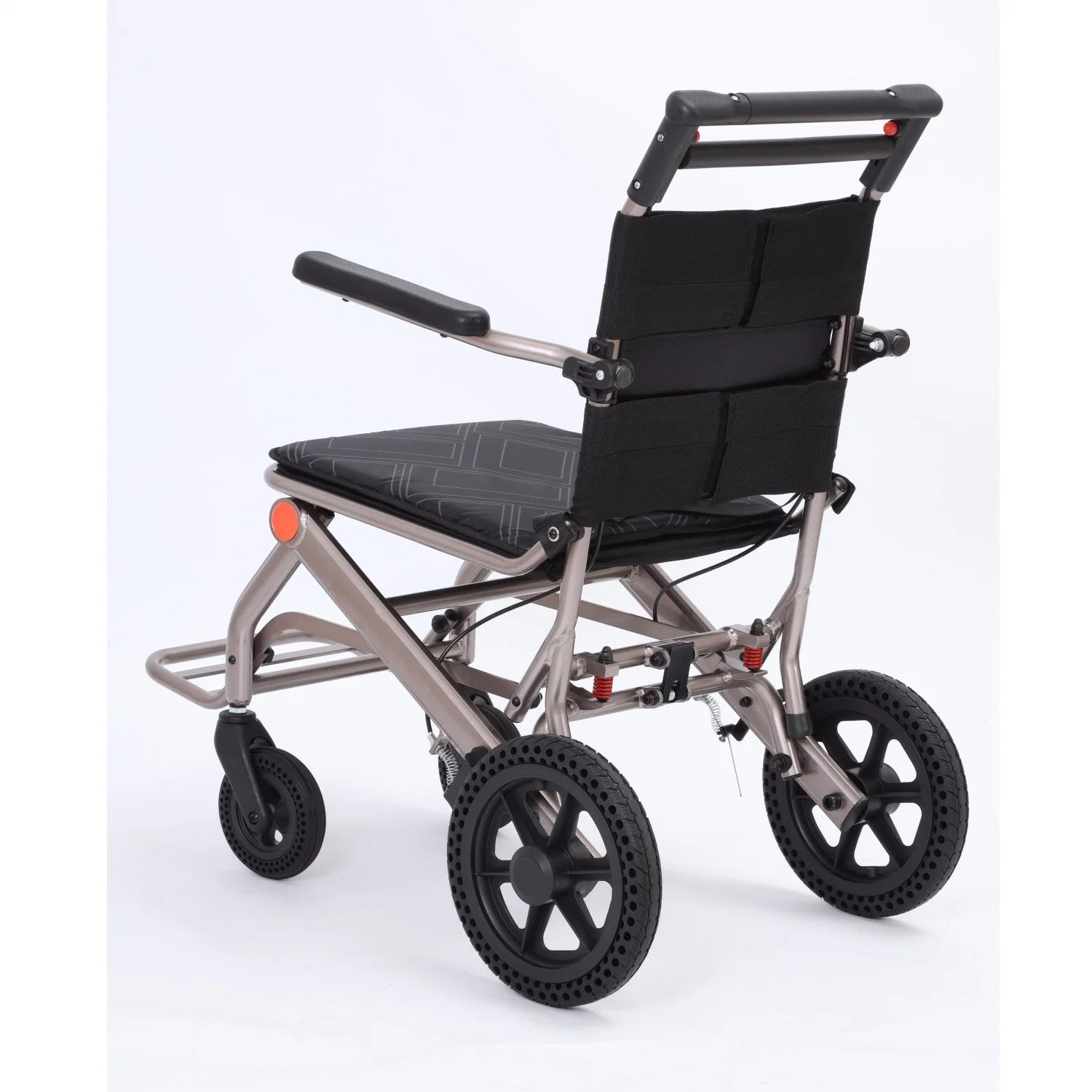 Mechanical Travel Lightweight Portable Transport Chair Carbon Black Light Wheelchairs for Sale