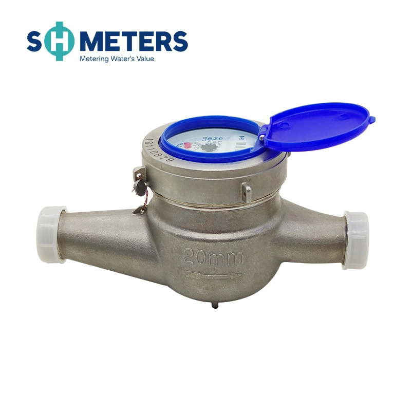 DN15-DN50 R160 قراءة شاشة متعددة Jet Dry-Dial من الفولاذ المقاوم للصدأ اكتب Water Meter (عداد الماء)