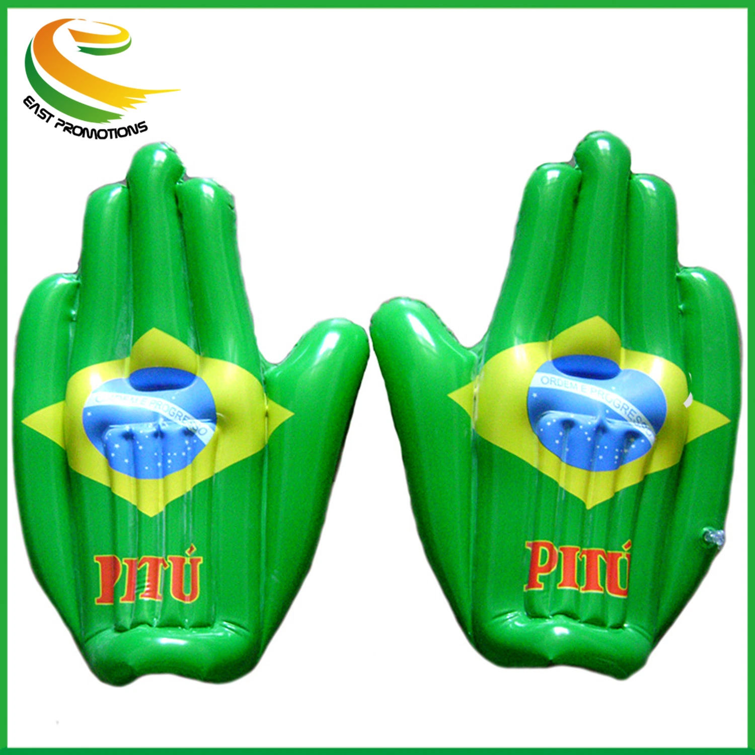 PE/PVC mano de palma inflable, dedos plásticos Giant mano de alegría