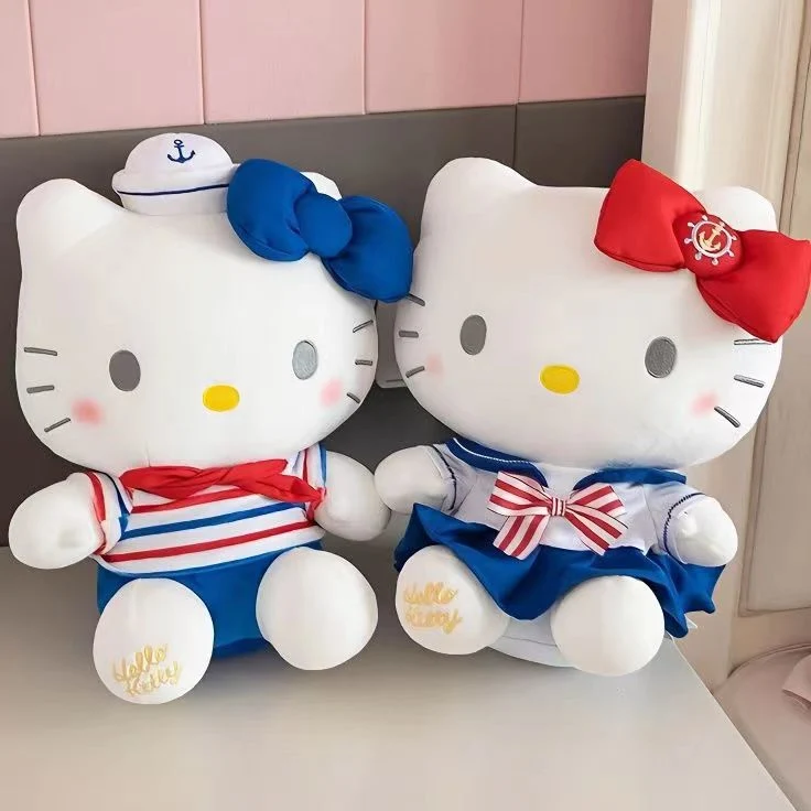 Hellokitty Doll Couple Navy Kt Doll Cat Doll Plush Toy Throw Pillow Birthday Gift