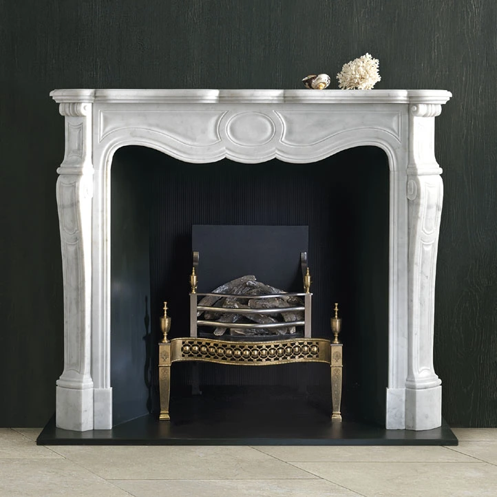 Beijing Royal White Marble Classic Carving Traditional Fireplace