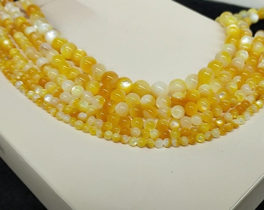 Natural White and Golden Pearl Oyster Beads for Necklace, Bracelet & Earrings DIY