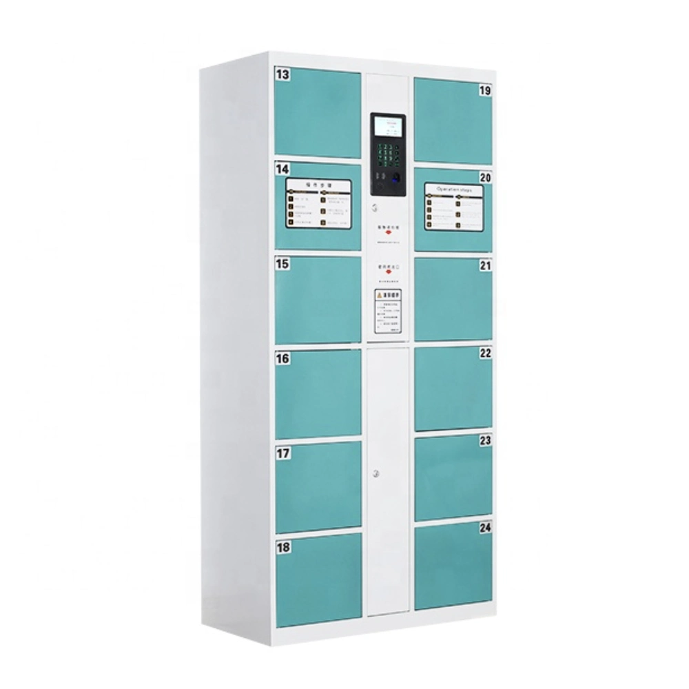 24-Door Intelligent Electronic Locker Systems in Blue