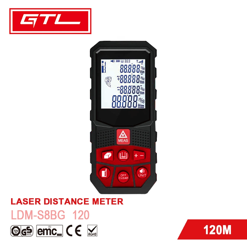 Medidor de distância a laser verde de 120 m de alta precisão com ângulo eletrónico ± 90 graus (LDMS8BG 120)