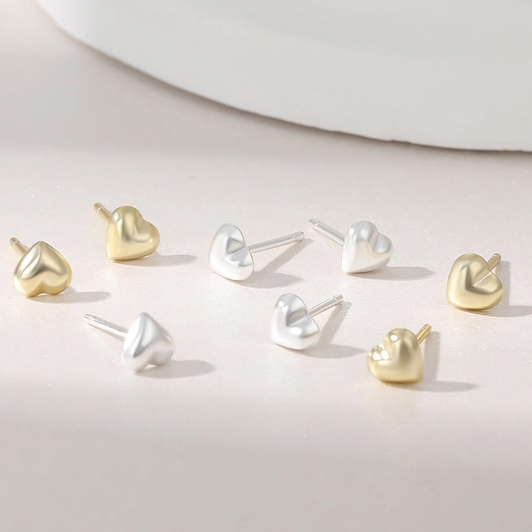 Wholesale/Supplier Jewelry Heart Shape Sterling 925 Silver Without Stone Fashion Stud Earring