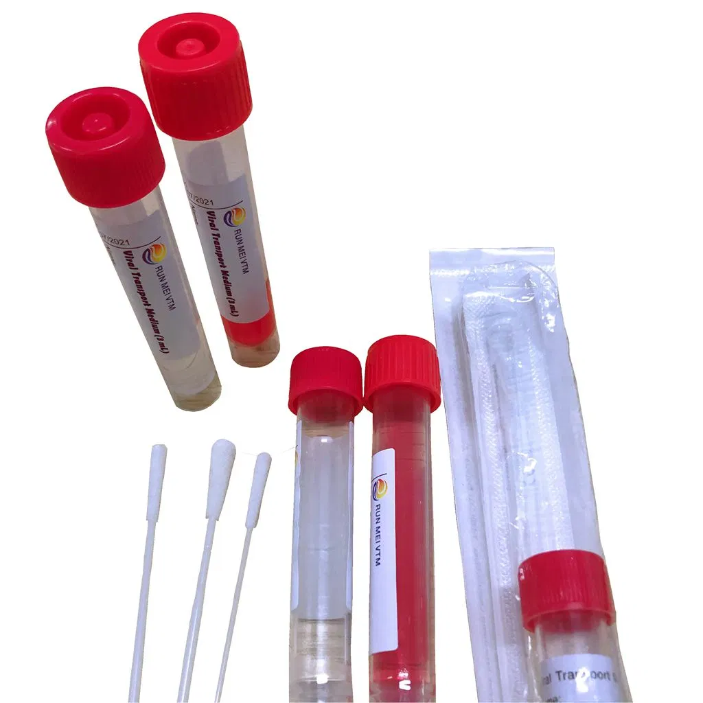 Leak-Proof 10ml Transport Sample Collection Tubes Containers with Screw Cap, Viral Transport Tube Virus Collection Tube with Vtm Flocked Swab for Virus Storage