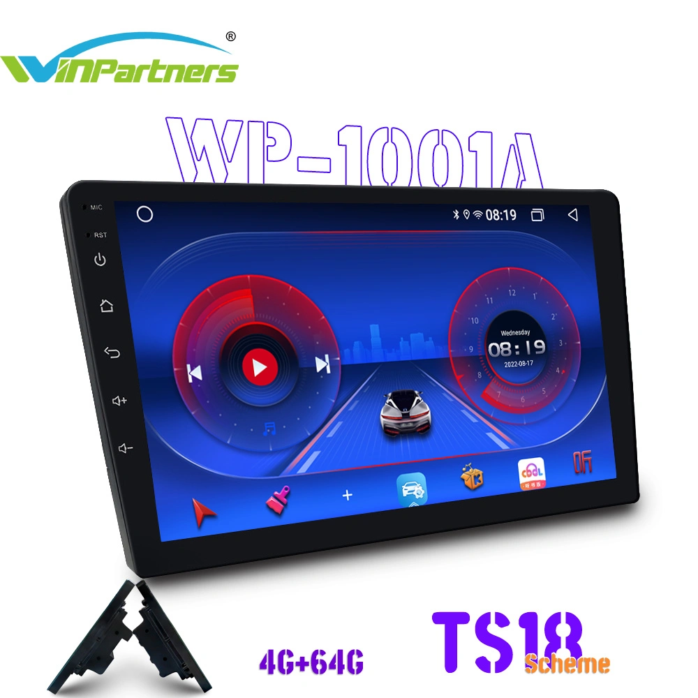 Leitor MP5 Rádio-carro para carros de uso geral 4G e 64G de 10 polegadas Android Wp1001A