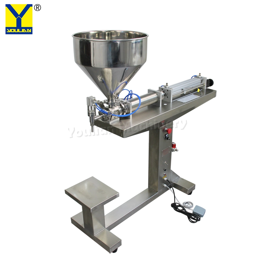 Semi Automatic Horizontal Pneumatic Paste Filling Machine / Nut Peanut Butter Filler