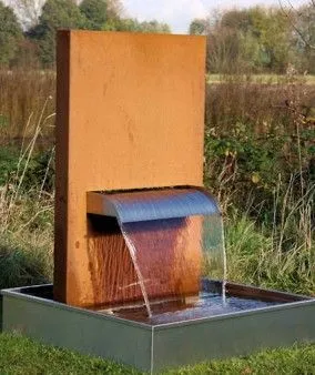 Fuente de agua de Cascada de Acero Corten al aire libre para el paisaje del Jardín del Hogar