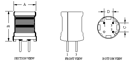 Customeized Design Acceptable Dr10X12 3 Pin Inductor for Power Amplifiers