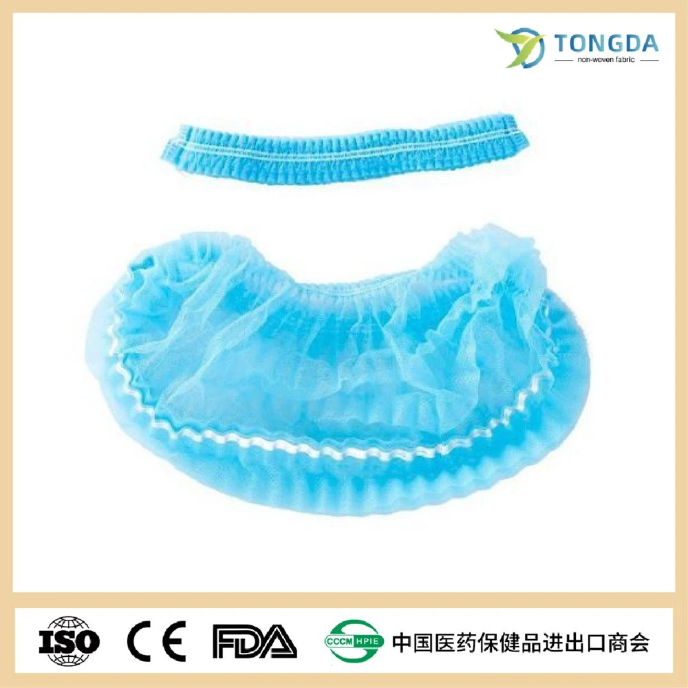 PP Non-Woven Pleated Clip Mob Cap Nurse Cap Metal Detectable