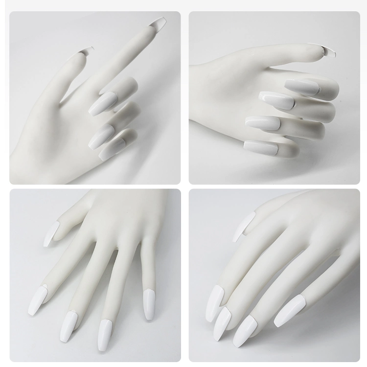 Flexible Practice Hand for Acrylic Nails Silicone Nail Hand with 50PCS