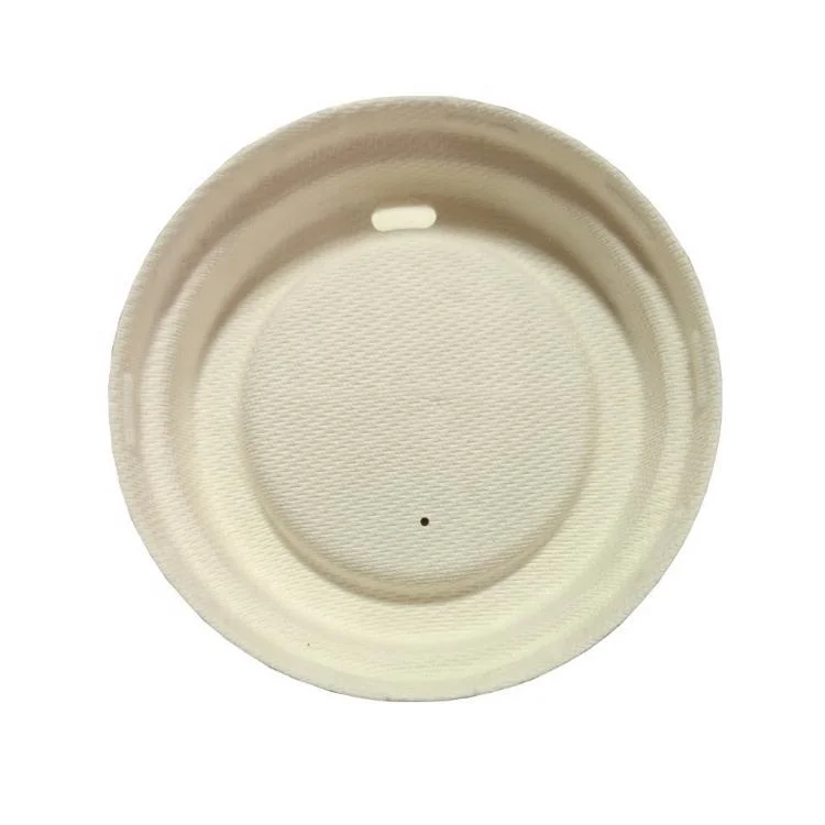 Wholesale/Supplier Dia 90 mm 10oz 12oz 16oz 100%Bio Hot Drinking Sugarcane Bagasse Coffee Cup Lid