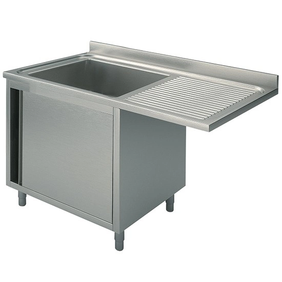 Commercial Stainless Steel Double Sinks with Drain Board