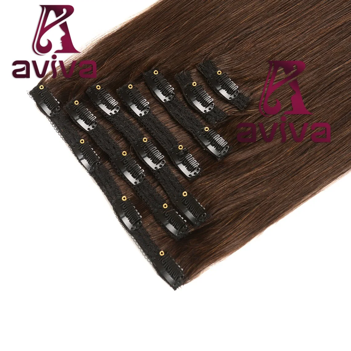 Brasil Hair Extension Clip en el cabello humano de 14 pulgadas de extensión de la Virgen Hair Extension Clip Hair Extension 2# Color Rubio (AV-CH05-14-2#)