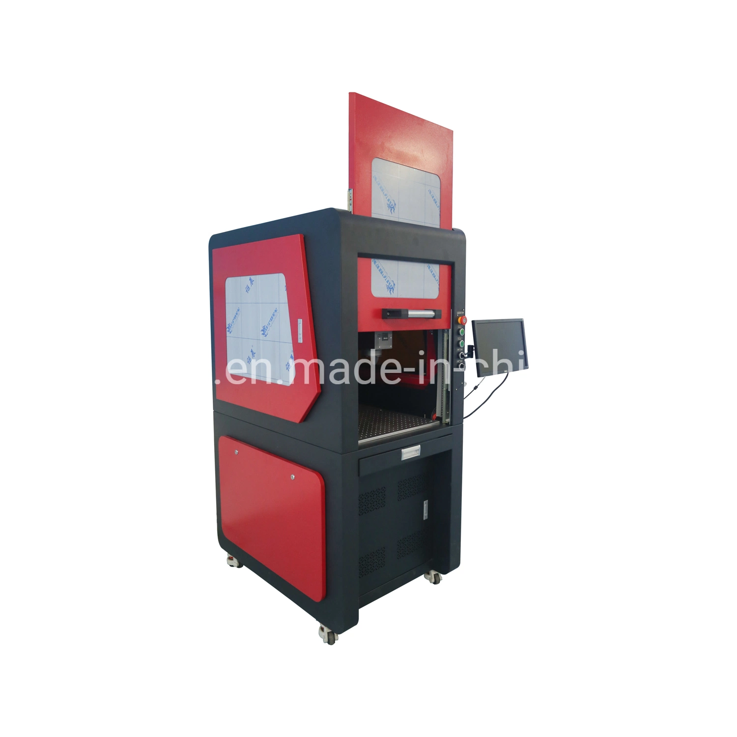 Enclosed 50W CNC Plastic Metal Printing Engraving Machine 3D Logo Fiber Laser Marker for Sale