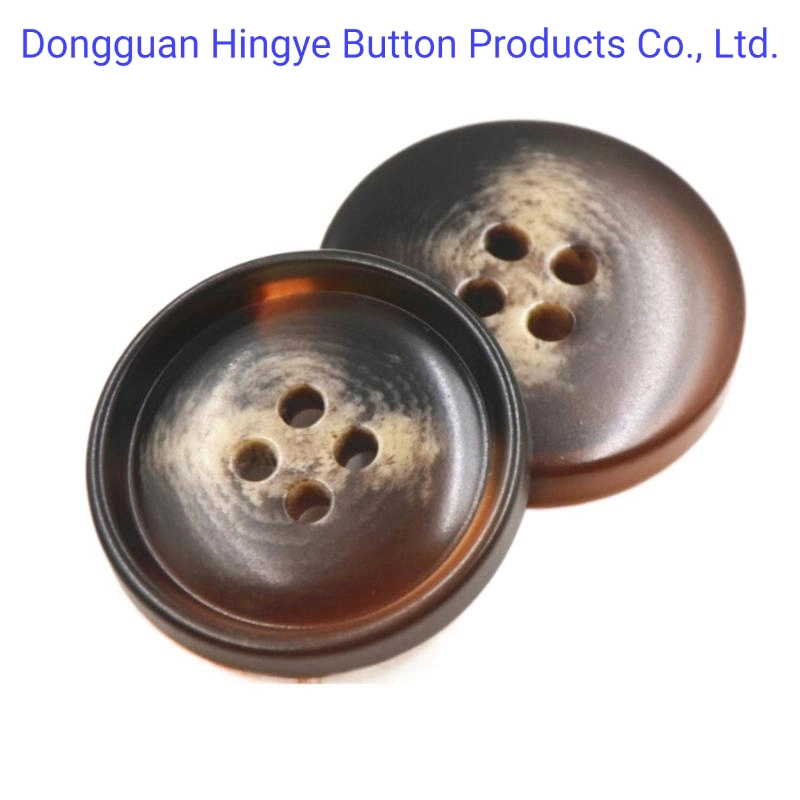 Button Matt Finishing Polyester imitation Faux Horn Button Resin Button for Garment Accessories