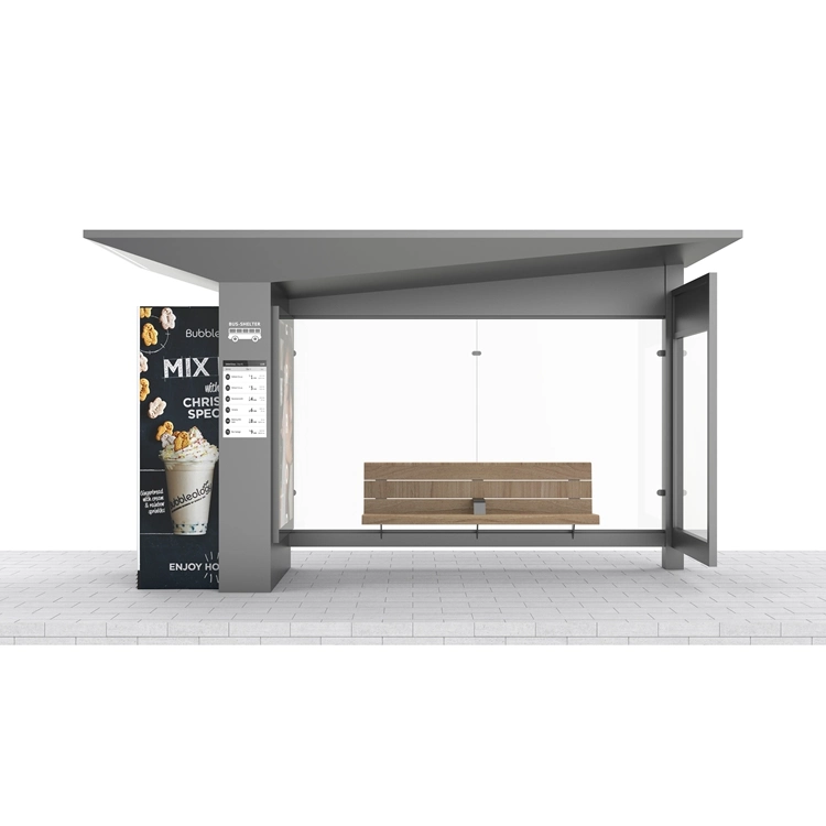 Modern Smart Bus Shelter Station with P4 LED Screen Digital Signage