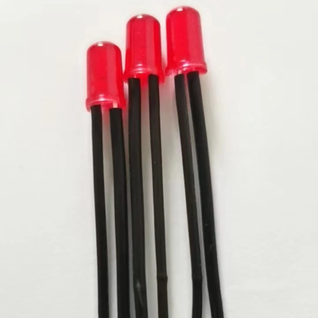 LED F3 Red Colour Butt Welded Resistor Add Black Tube