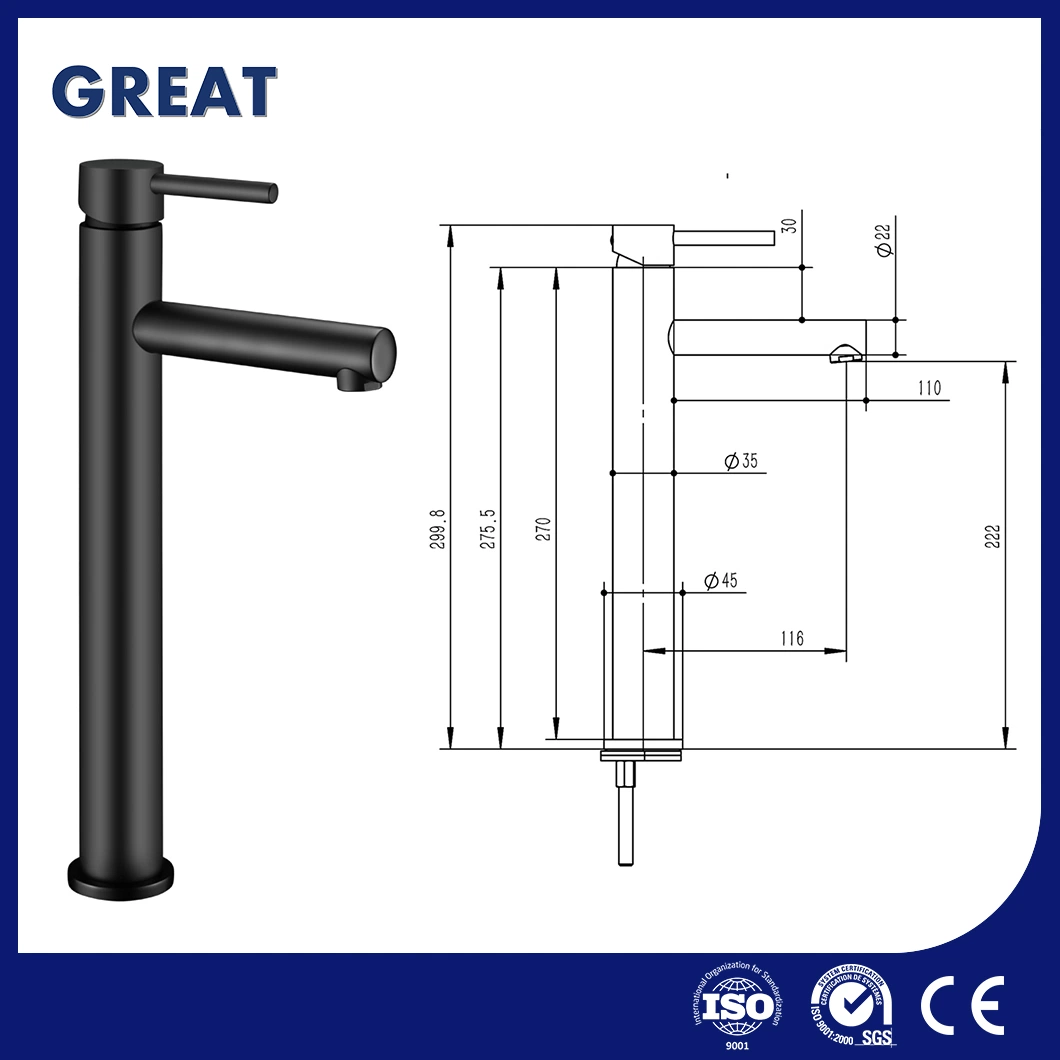 Great Bathroom Faucet Factory Matte Black Vessel Sink Faucet Gl32111bl321 Matt Black High Single Lever Basin Faucet China Chrome Polished Plating Cera Basin Tap