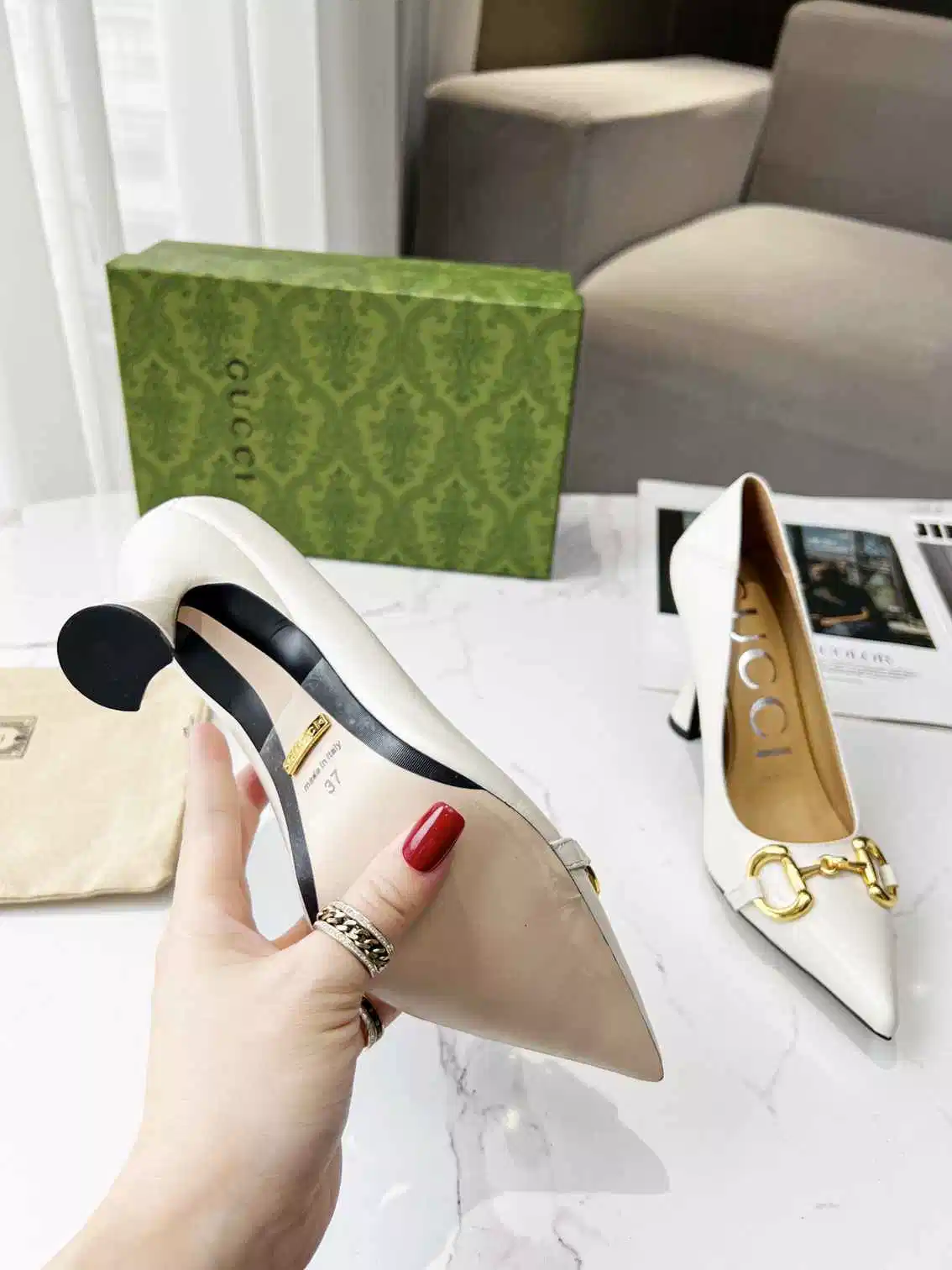 Horse String Buckle Pointed High Heel Shoes