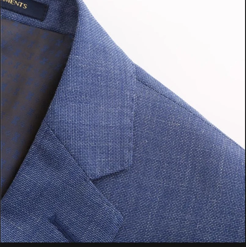 Traje de primavera OEM para hombre Chaqueta azul Slim traje de color sólido Una sola tapa