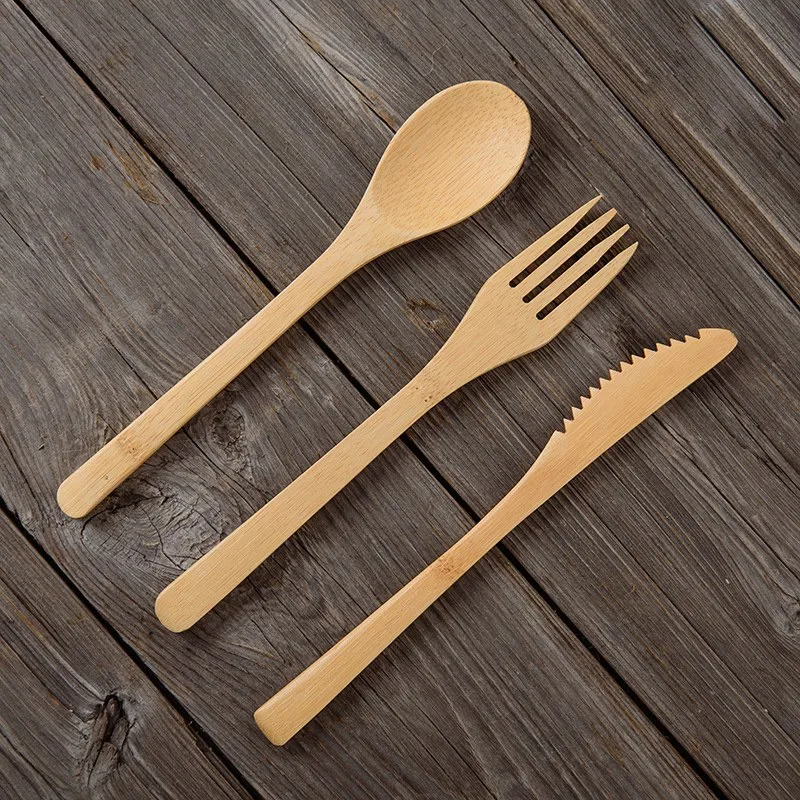 Wooden Tableware Set Knife Fork Spoon Custom