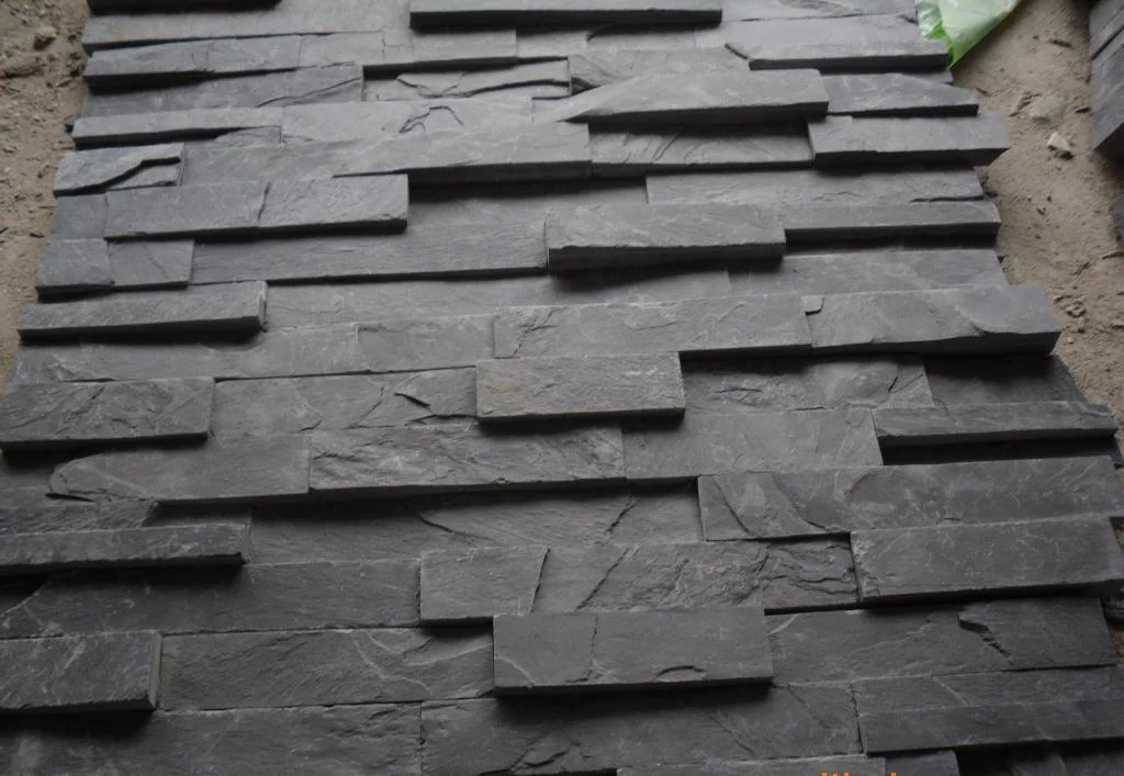 Black/Rustic Slate Natural Culture Stone Veneers External Wall Cladding Tiles