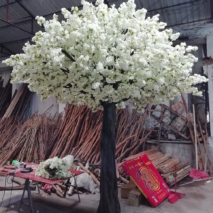 Grande plástico artificial Cherry Blossom Branco e Rosa Flores Bloesemboom Sakura Tree para decoração de Jardim de Casamento